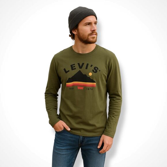 Levi’s Vintage Mountain Graphic Long Sleeve Tee - Picture 1 of 6